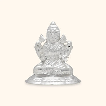Elegant Silver Lakshmi Statue Hollow Murti